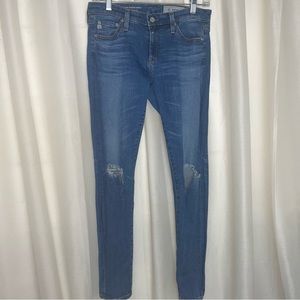 AG-DE Adriano Goldshmied Legging Ankle Super Skinny Distressed Jeans